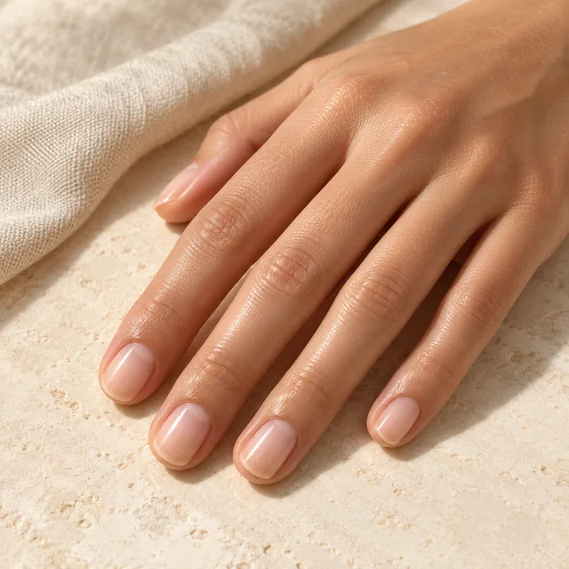 Natural manicure with a clear finish