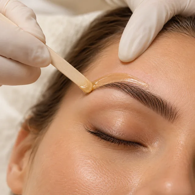 Precise eyebrow shaping treatment