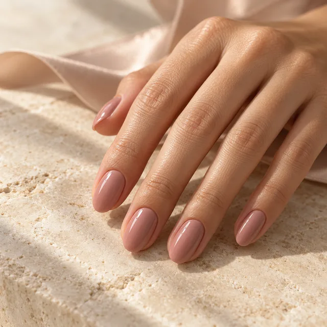 Glossy gel manicure finish